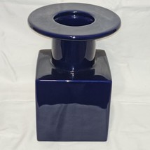 Michael Graves - Cobalt Blue Vase Ceramic Cube Round Shape - 8&quot; Tall - $60.78