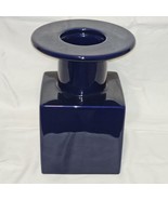 Michael Graves - Cobalt Blue Vase Ceramic Cube Round Shape - 8" Tall - $60.78