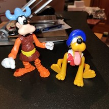 Vintage Goofy The Viking Barbarian Disney Epcot &amp; Pluto the painter Figures - $5.74