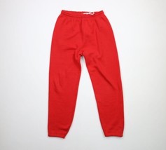 Vintage 90s Streetwear Mens Medium Faded Blank Cuffed Sweatpants Joggers Red USA - £34.84 GBP