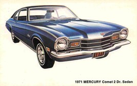 Mercury Comet 1971 2 Door Sedan Car Advertising postcard - £5.34 GBP