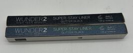 LOT OF 2 WUNDER 2 SUPER STAY LINER GLITTER BLACK 0.042oz EACH - $11.76