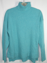 J. Crew Wool Blend Turtleneck Sweater in Aqua Size Medium - £19.69 GBP
