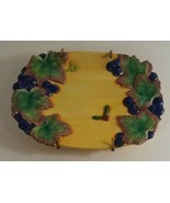 vintage Fitz and Floyd Hand Painted Yellow with Purple Grapes Plate few ... - £7.78 GBP