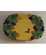 vintage Fitz and Floyd Hand Painted Yellow with Purple Grapes Plate few ... - £7.43 GBP