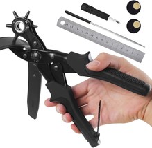 Leather Hole Punch, Heavy Duty Belt Hole Punch, Revolving Punch Plier Ki... - £26.85 GBP