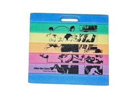 Rainbow multi-colored foam kneeling pads, featuring the "Atlas Van Lines... - $8.82