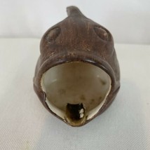 Vtg 50s Brown Ceramic Big Mouth Fish Ash Tray - £7.78 GBP