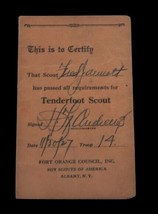 Vtg BSA Tenderfoot Boy Scout Albany NY Fort Orange Council 1927 Rare Eph... - £47.17 GBP