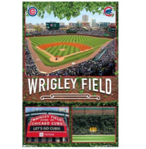 Chicago Cubs Wrigley Field Poster 22.375&quot; x 34&quot; NEW! - £7.79 GBP