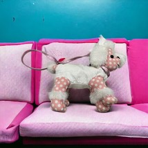 Poochie &amp; Co. Pink &amp; White Polka Dot Sequin Poodle Dog Shoulderbag Purse - £11.05 GBP