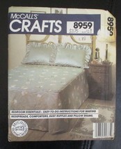 McCall's 8959 Bedroom Essentials Bedspreads Comforters Dust Ruffles Pillow Shams - $5.93