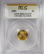 2005 Gem Brilliant Uncirculated PCGS $5 American Eagle Gold Coin AK53 - £385.66 GBP