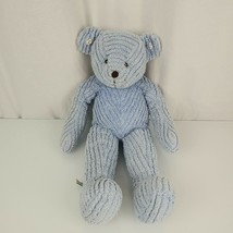 Bath &amp; and Body Works Stuffed Plush Blue Chenille Teddy Bear Daisy Flowe... - £39.65 GBP