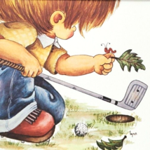 70s Little Boy Wall Art Print Child Golf Sports Star 11x 14 Vintage Lith... - £3.77 GBP