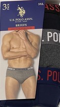 U.S. Polo Assn. Men&#39;s 3 - Cotton Stretch Briefs  3XL (48-50) Black/Gray/... - $24.25