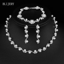 Stal bridal jewelry sets simple women choker necklace earrings bracelet wedding jewelry thumb200