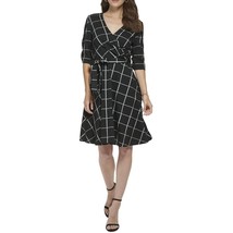 DKNY Womens Elbow-Sleeve V-Neck Dress Black Size 10 $129 - £30.37 GBP