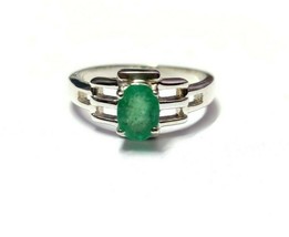 Emerald Minimalist Ring Genuine Emerald Ring 1 Ct May Birthstone - £34.92 GBP