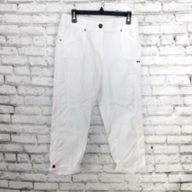 Counterparts Pants Womens 6 White Flat Front Comfort Band Mid Rise Cargo... - $21.99