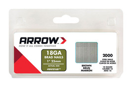 Arrow Fastener BN18 18 Ga x 1&quot; L Galvanized Steel Brad Nails 2000 pk BN1... - £28.89 GBP