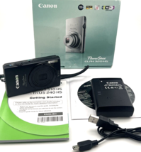 Canon Power Shot Elph 320 Hs Digital Camera Black 16.1MP 5x Zoom Wi Fi Tested Iob - £215.24 GBP