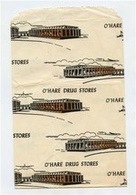 O&#39;Hare Drug Stores Paper Bag O&#39;Hare Field Airport Chicago Illinois 1950&#39;s - £22.15 GBP