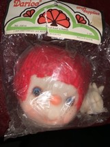 Darice Doll Head Hands Red Hair 4&quot; Large #50018 w Freckles NOS Vintage H... - $18.69