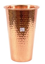Handmade Hammered Pure Copper Glass Cup 550 ML Good Health Ayurveda - £29.69 GBP
