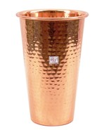 Handmade Hammered Pure Copper Glass Cup 550 ML Good Health Ayurveda - £29.14 GBP