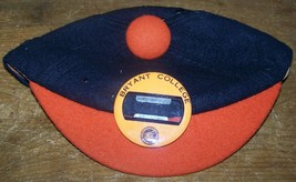 c1950 VINTAGE BRYANT COLLEGE BEANIE CAP + STUDENT ID BADGE PINBACK HAT - $26.72