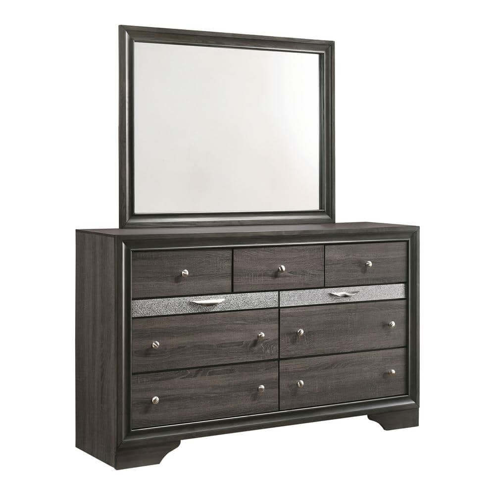 Contemporary Gray Dresser | Hidden Jewelry Drawer | Silver Accents Item image 6