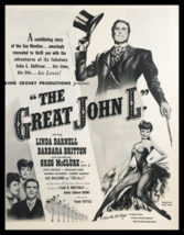 1945 Bing Crosby Presents The Great John L. Vintage Print Ad - $14.20
