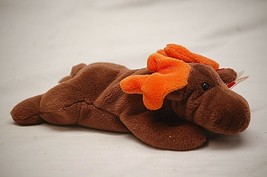 TY 1993 Beanie Baby Chocolate Moose Style 4015 Swing Tag Fuzzy Plush Toy... - £7.90 GBP