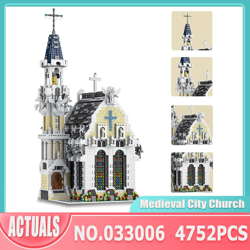 Architecture House Medieval City Church Model MOC 033006 Street View Winter - £271.69 GBP