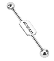 Razor Scaffold Bar 14g (1.6 mm) Industrial Barbell Bar Piercing Body Jew... - £3.88 GBP