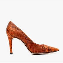 The Queenn Orange Snake Leather Pump Women Shoe image 4