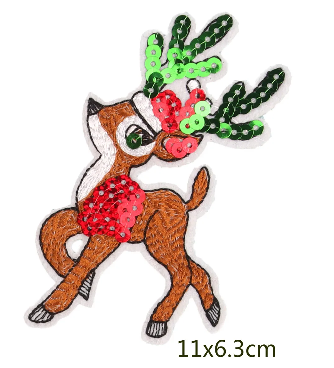 Buy Cartoon Christmas Deer Shoes Embroidered Chapter Embroidery Cloth St... - £13.12 GBP