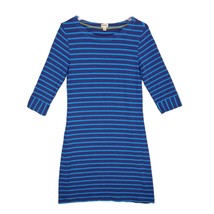 HATLEY Sz S Blue Aero Stripe Peplum Sleeve Casual Midi Dress Ultra Marin... - £17.47 GBP