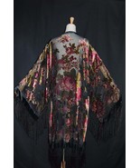 Black Victorian Rose Garden Deco Mucha Vintage Style Velvet ArtDeco Boho... - $5,483.27 MXN