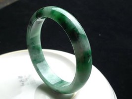58.3mm Certified Vintage Natural A Full Green Jadeite Jade Bangle Bracelet - £752.08 GBP