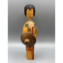 Vintage Japanese Kokeshi Doll Wooden Hand Painted Folk Art Figurine - $445.99 MXN