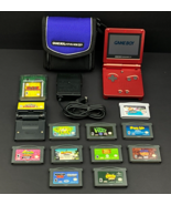 Nintendo Gameboy Advance SP Flame Red AGS-001 w/ 12 Games, OEM Charger, ... - $257.69 CAD