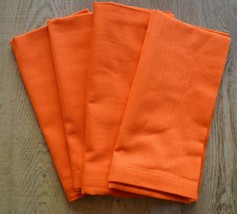 Set of 4 Pine Cone Hill Herringbone Napkins -Tangerine Orange Cotton - £19.50 GBP