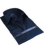 Men 100% Sateen Cotton Shirt Manschett Quesste Turkey Slim Fit 4010-07 N... - $846.37 MXN