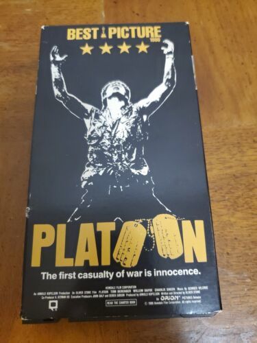 Platoon VHS 1988 Hemdale Film Oliver Stone Charlie Sheen Berenger Dafoe ... - $4.95