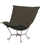 Pouf Chair HOWARD ELLIOTT STERLING Soft Burlap-Like Texture Charcoal Gray - £817.02 GBP