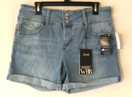 Royalty For Me jean shorts size 12 women mid rise stretch blue denim NWT - £9.49 GBP