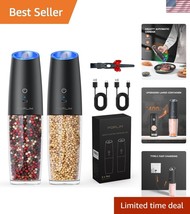 Modern Stainless Steel Salt &amp; Pepper Grinder Set - With Built-in LED Light - $37.50