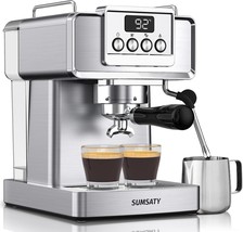 SUMSATY Espresso Machine, Stainless Steel Espresso Machine Milk Frother ... - £64.45 GBP